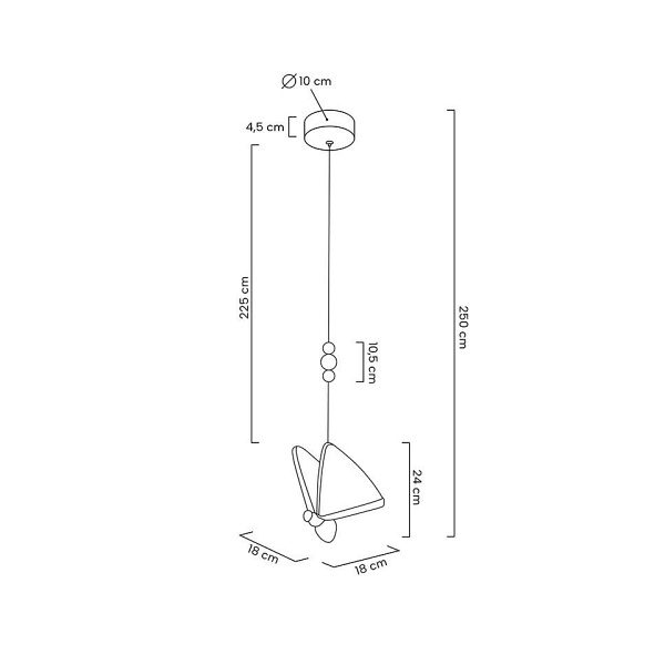 Lampa wisząca BUTTERFLY M złota - Moosee